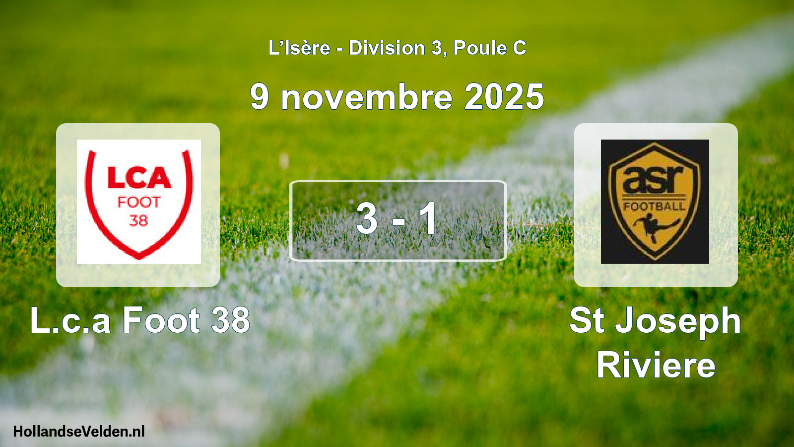 Gespeelde wedstrijd: L.c.a Foot 38 - St Joseph Riviere 3 - 1 (9 november 2025)