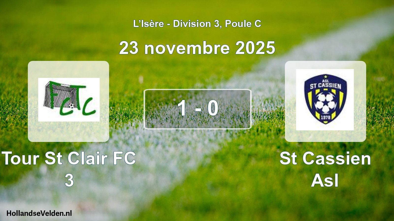 Gespeelde wedstrijd: Tour St Clair FC 3 - St Cassien Asl 1 - 0 (23 november 2025)