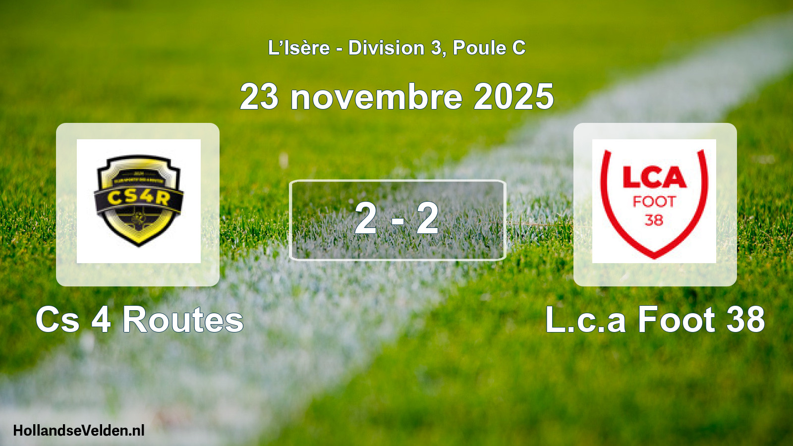 Gespeelde wedstrijd: Cs 4 Routes - L.c.a Foot 38 2 - 2 (23 november 2025)