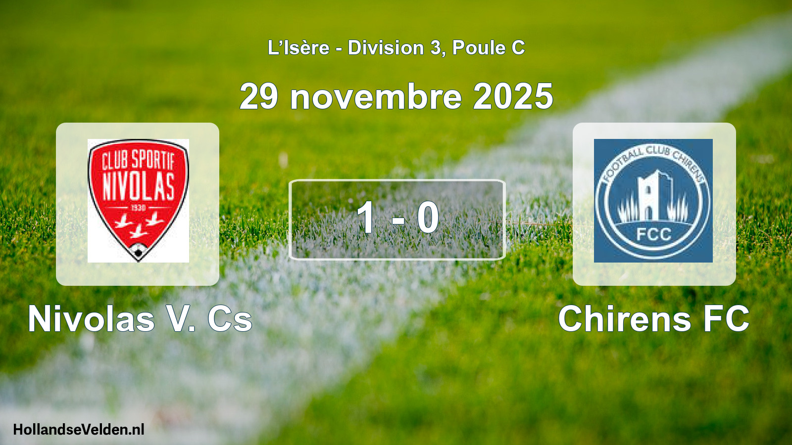 Gespeelde wedstrijd: Nivolas V. Cs - Chirens FC 1 - 0 (29 november 2025)