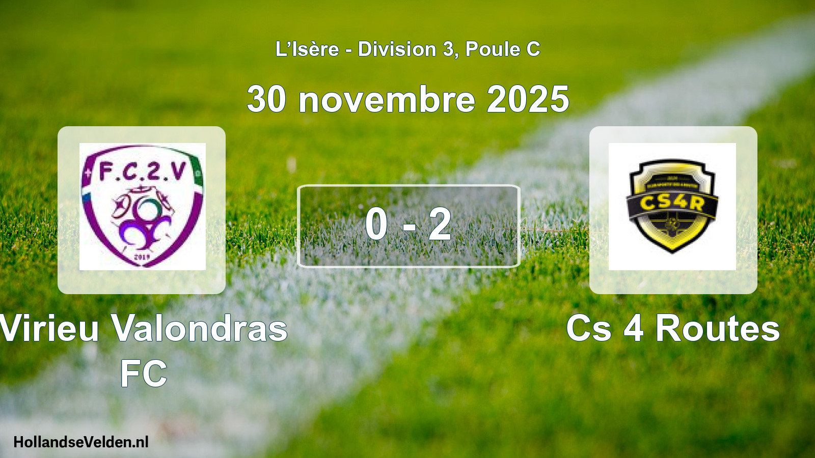Gespeelde wedstrijd: Virieu Valondras FC - Cs 4 Routes 0 - 2 (30 november 2025)