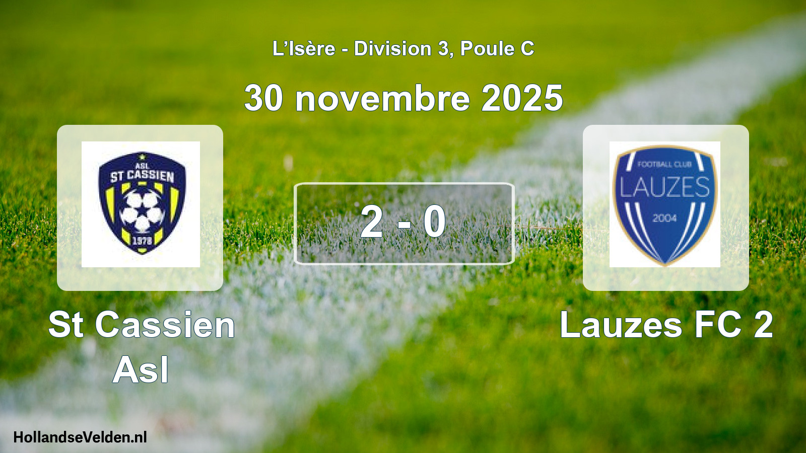 Gespeelde wedstrijd: St Cassien Asl - Lauzes FC 2 2 - 0 (30 november 2025)