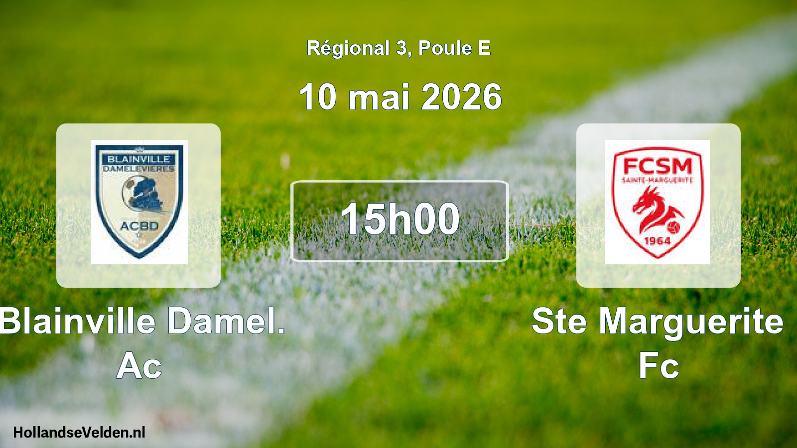 Geplande wedstrijd: Blainville Damel. Ac - Ste Marguerite Fc (10 mai 2026)