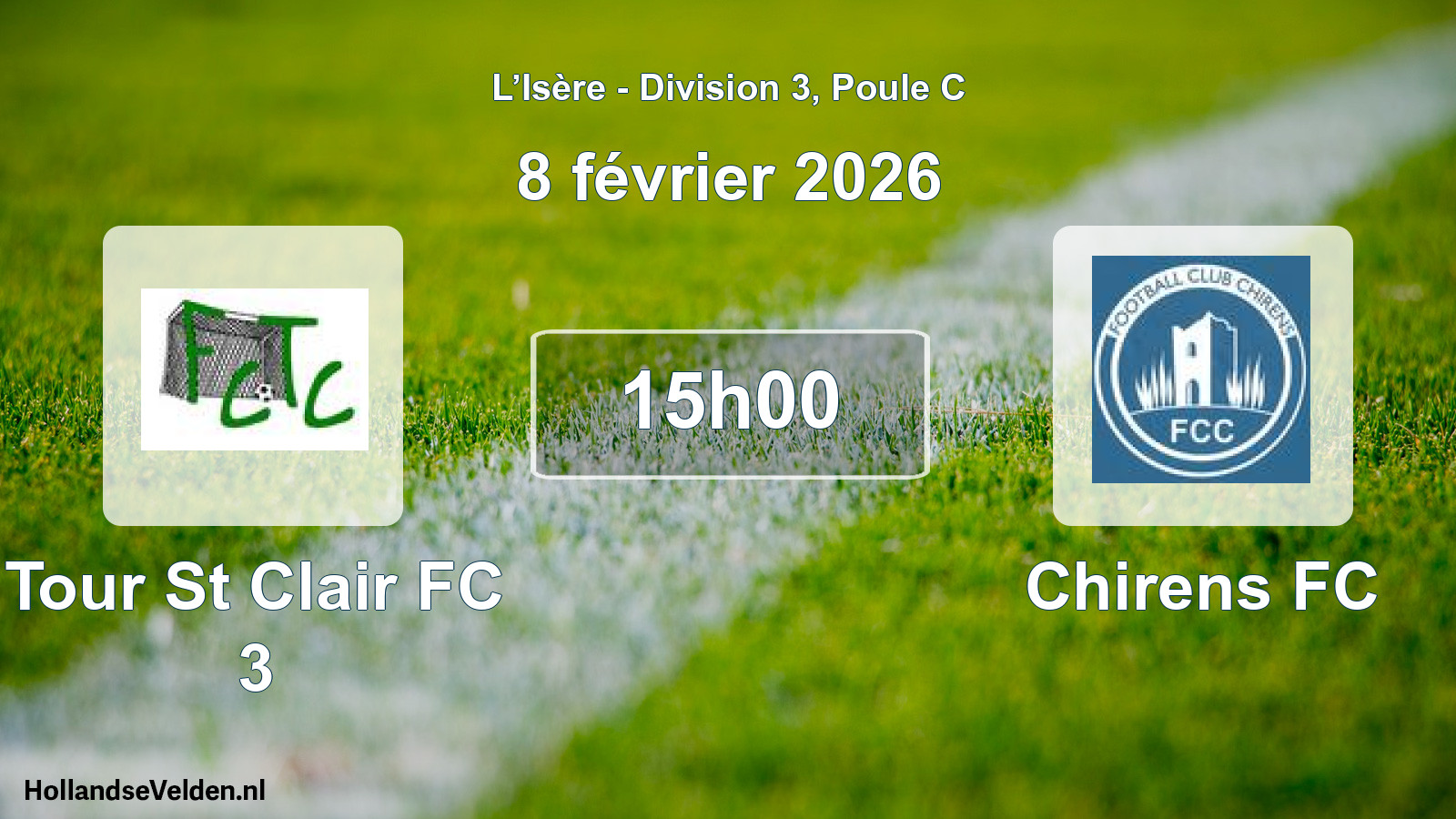 Geplande wedstrijd: Tour St Clair FC 3 - Chirens FC (8 februari 2026)