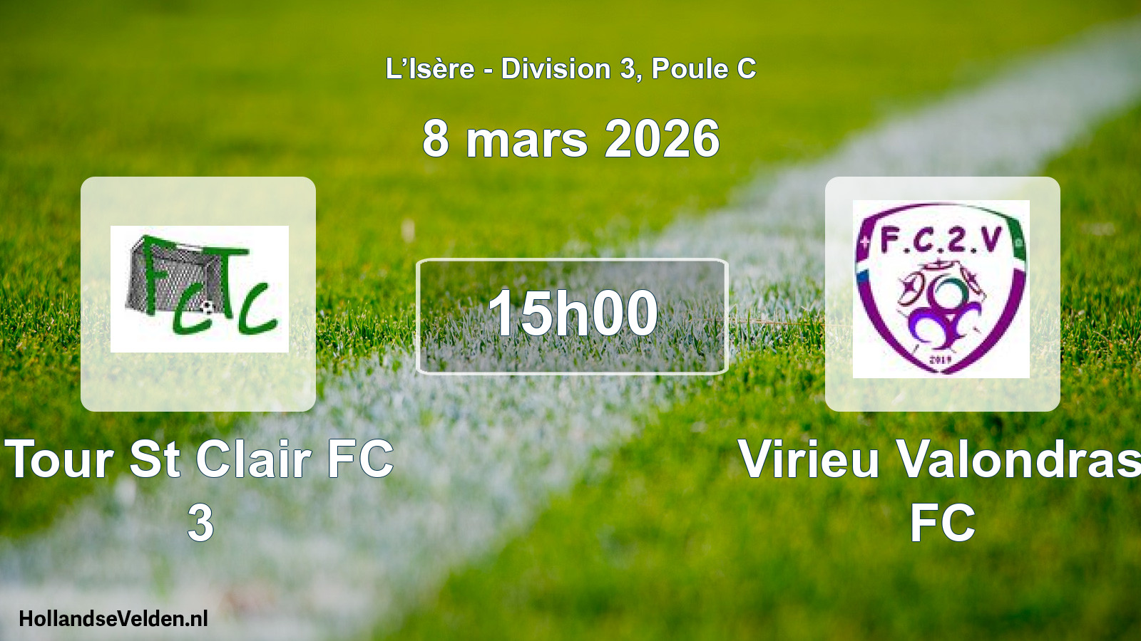 Geplande wedstrijd: Tour St Clair FC 3 - Virieu Valondras FC (8 maart 2026)