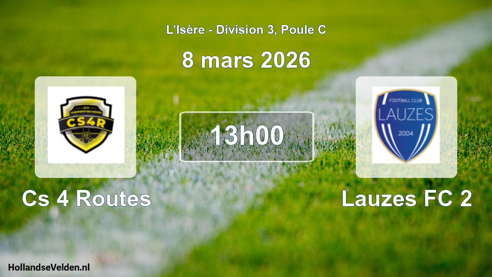 Match programmé: Cs 4 Routes - Lauzes FC 2 (8 mars 2026)