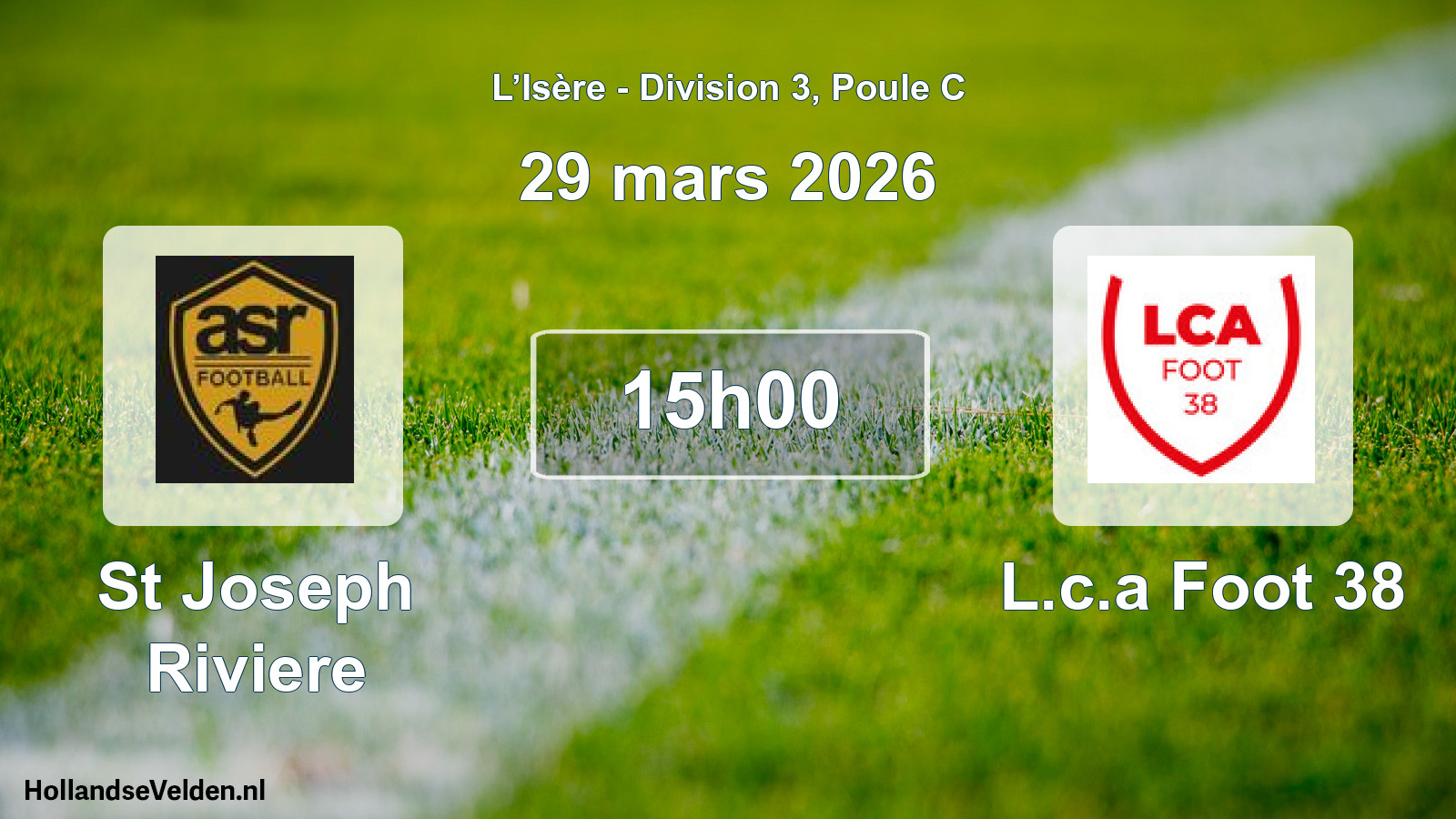 Geplande wedstrijd: St Joseph Riviere - L.c.a Foot 38 (29 maart 2026)