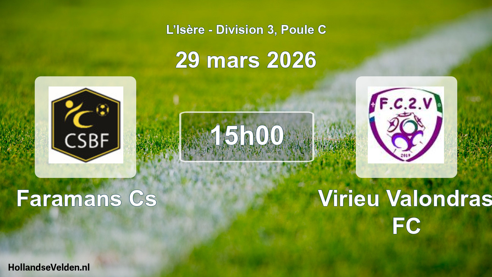 Match programmé: Faramans Cs - Virieu Valondras FC (29 mars 2026)