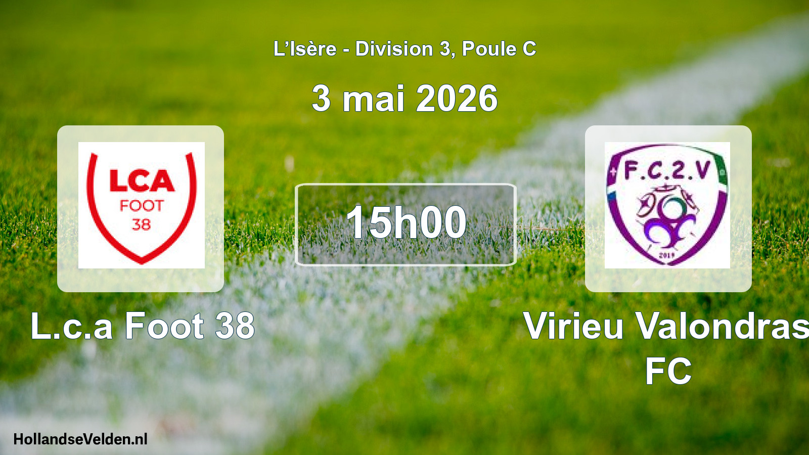 Geplande wedstrijd: L.c.a Foot 38 - Virieu Valondras FC (3 mei 2026)