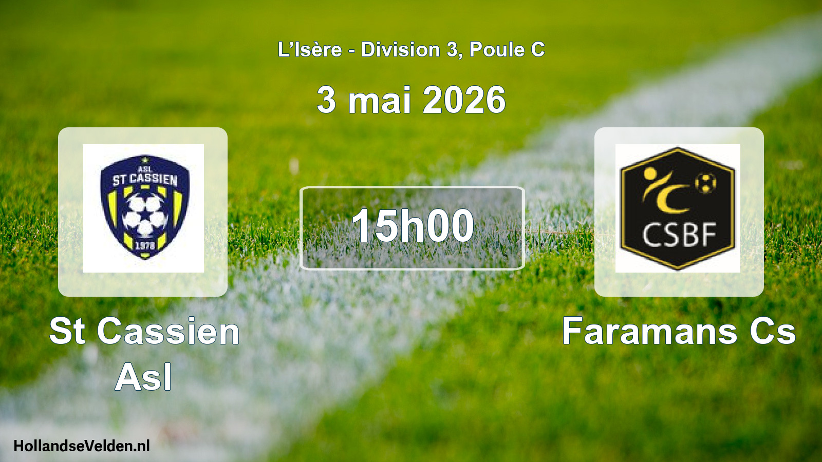 Geplande wedstrijd: St Cassien Asl - Faramans Cs (3 mei 2026)