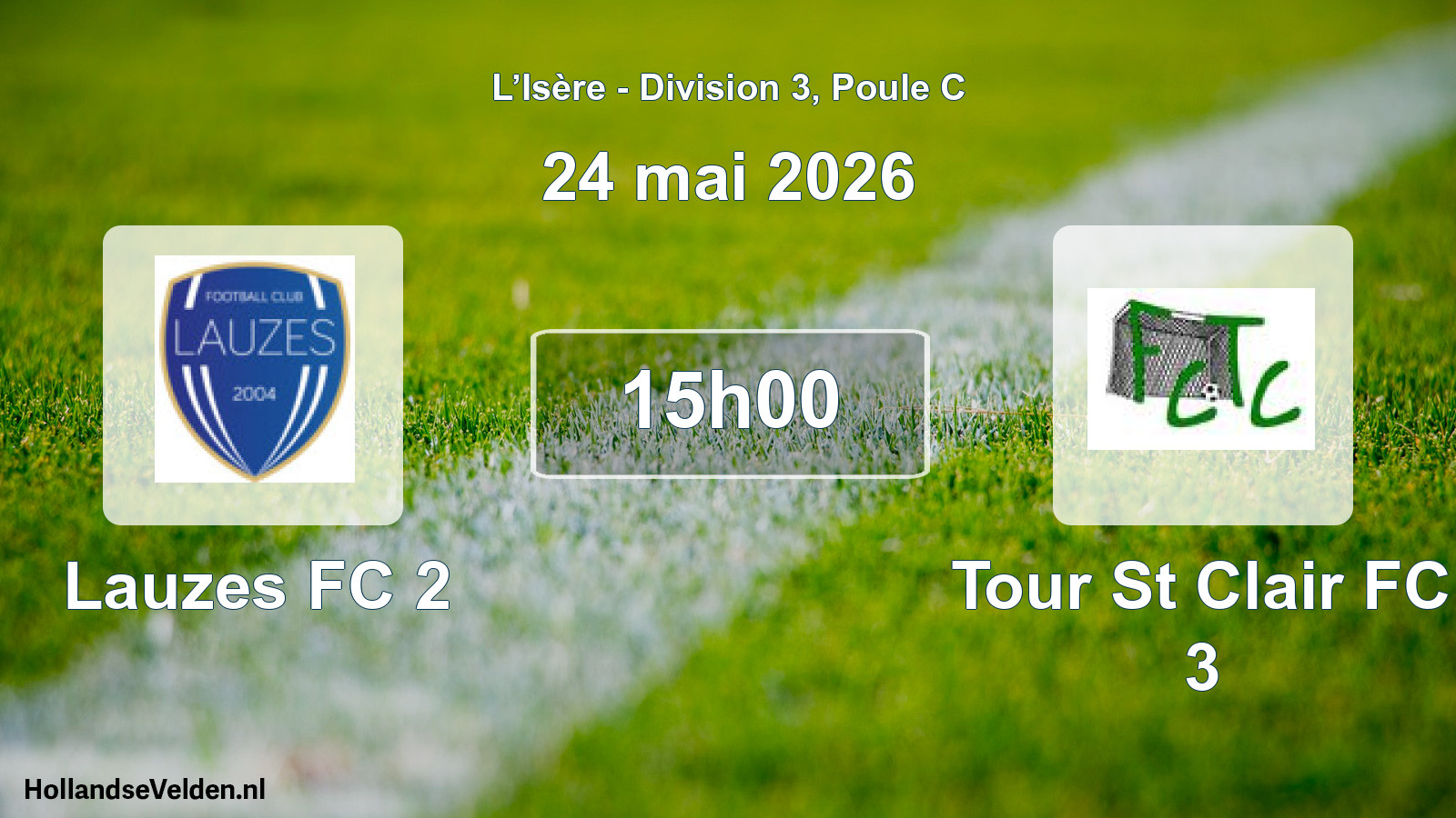 Match programmé: Lauzes FC 2 - Tour St Clair FC 3 (24 mai 2026)
