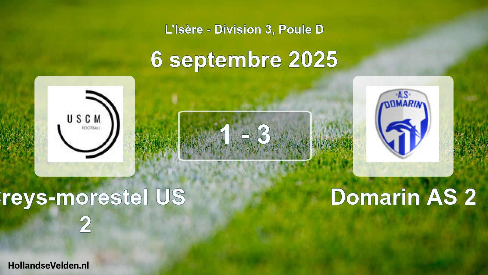 Gespeelde wedstrijd: Creys-morestel US 2 - Domarin AS 2 1 - 3 (6 september 2025)