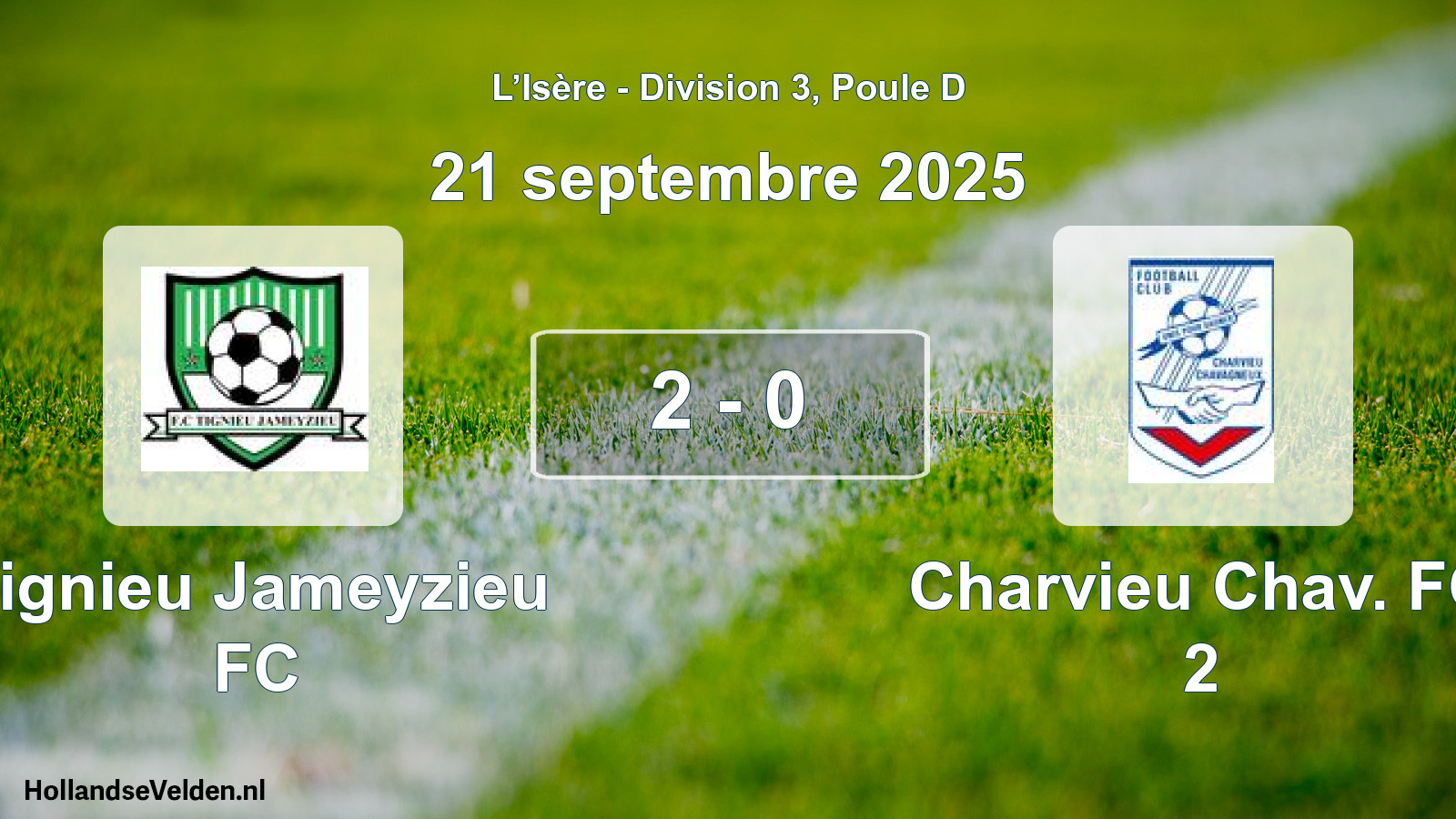 Gespeelde wedstrijd: Tignieu Jameyzieu FC - Charvieu Chav. FC 2 2 - 0 (21 september 2025)
