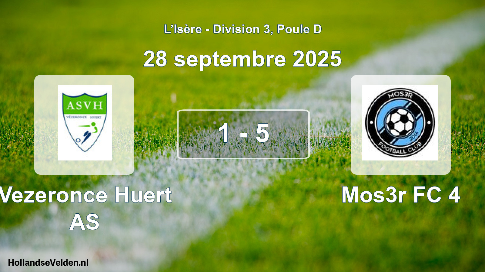 Gespeelde wedstrijd: Vezeronce Huert AS - Mos3r FC 4 1 - 5 (28 september 2025)