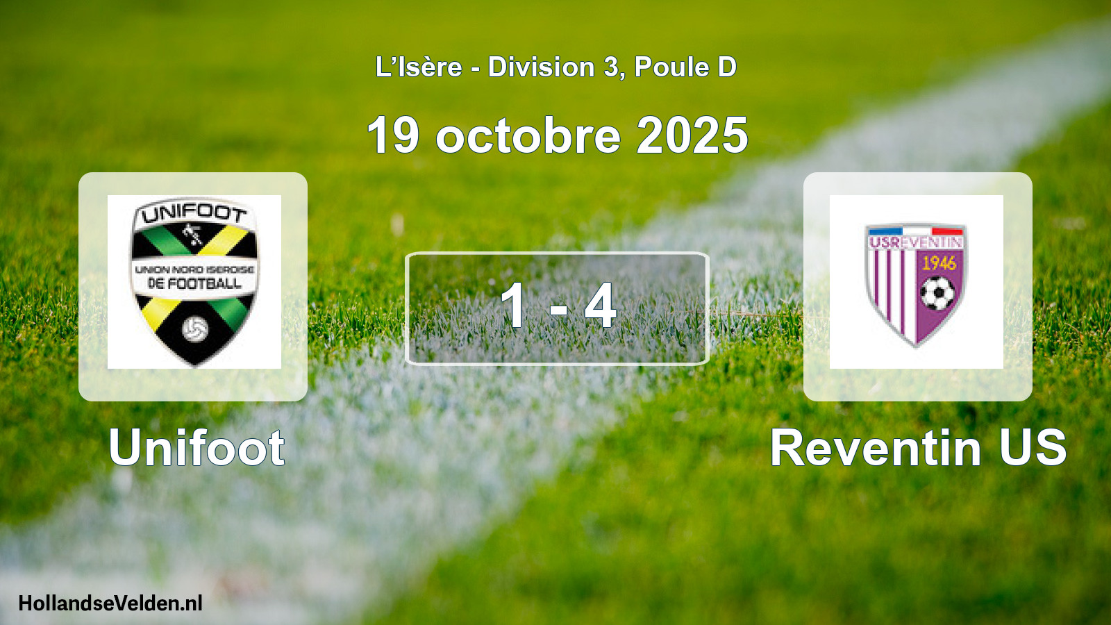Match joué: Unifoot - Reventin US 1 - 4 (19 octobre 2025)