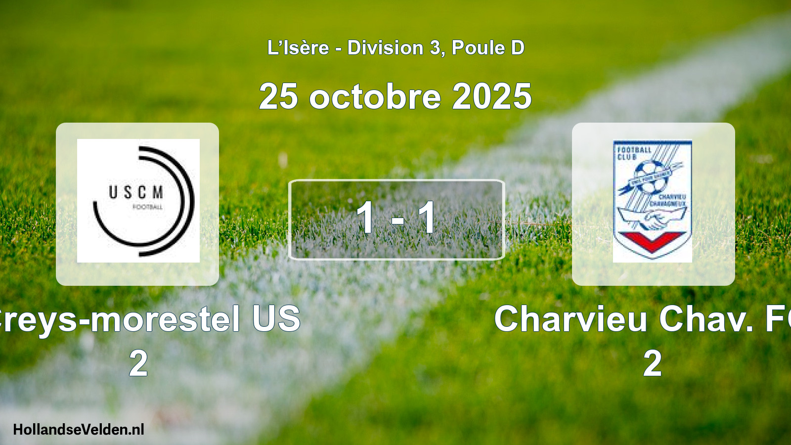 Match joué: Creys-morestel US 2 - Charvieu Chav. FC 2 1 - 1 (25 octobre 2025)