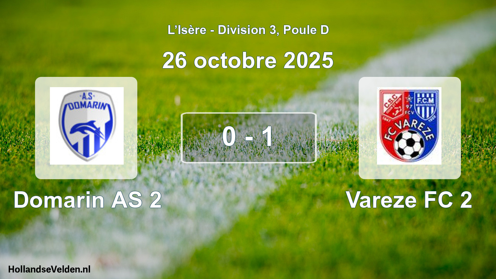 Gespeelde wedstrijd: Domarin AS 2 - Vareze FC 2 0 - 1 (26 oktober 2025)