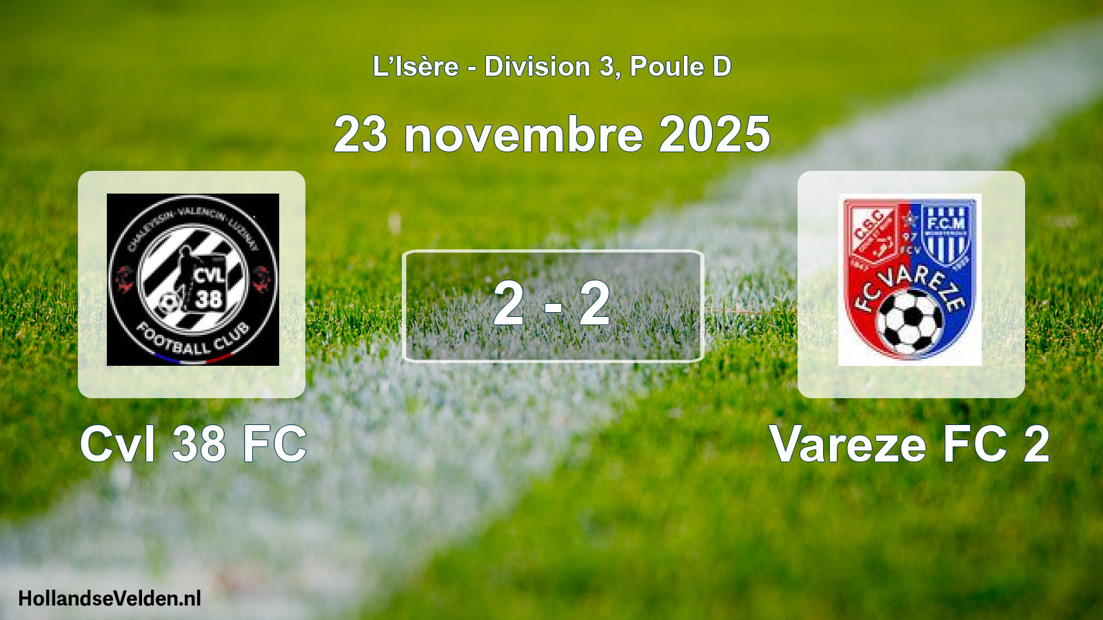 Gespeelde wedstrijd: Cvl 38 FC - Vareze FC 2 2 - 2 (23 november 2025)