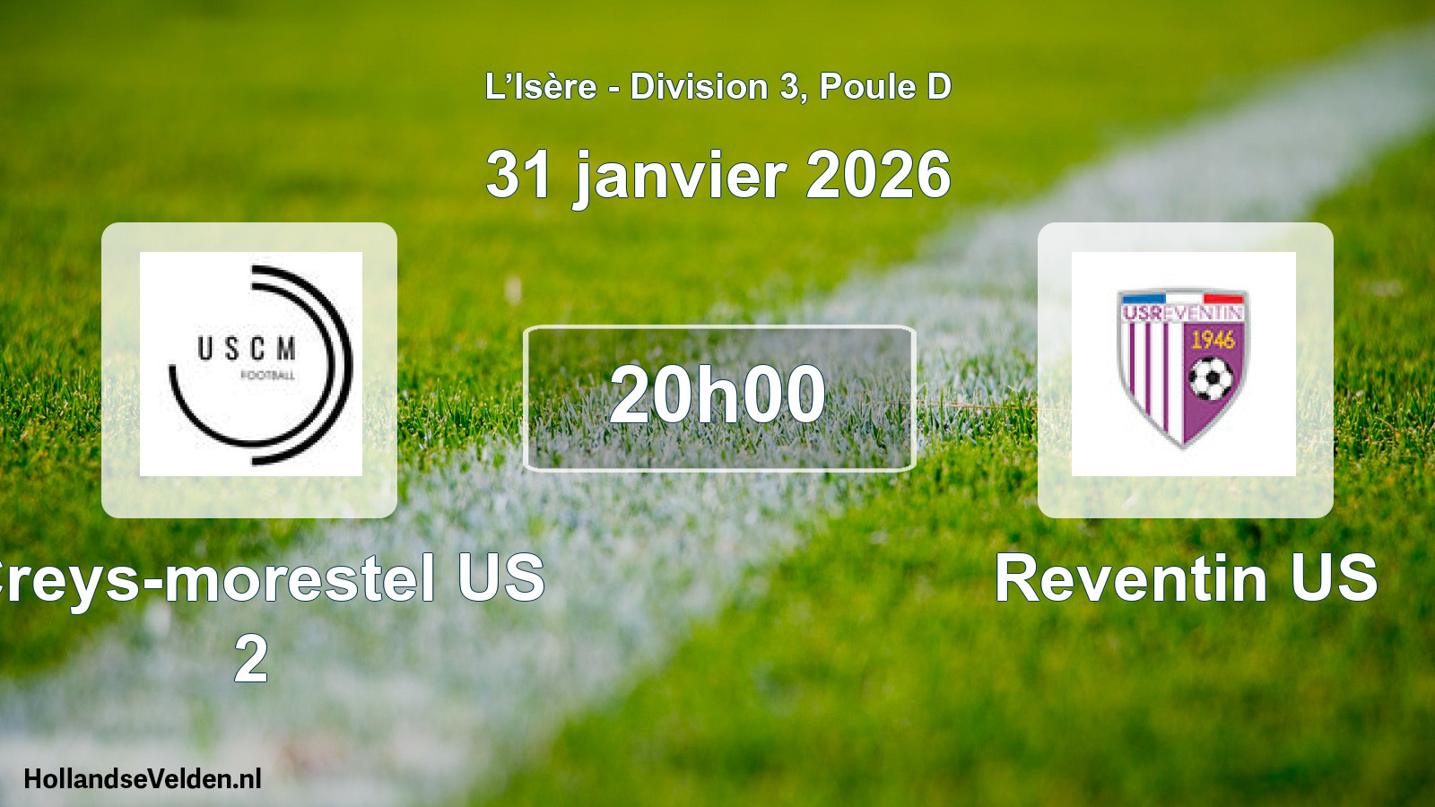 Geplande wedstrijd: Creys-morestel US 2 - Reventin US (31 januari 2026)