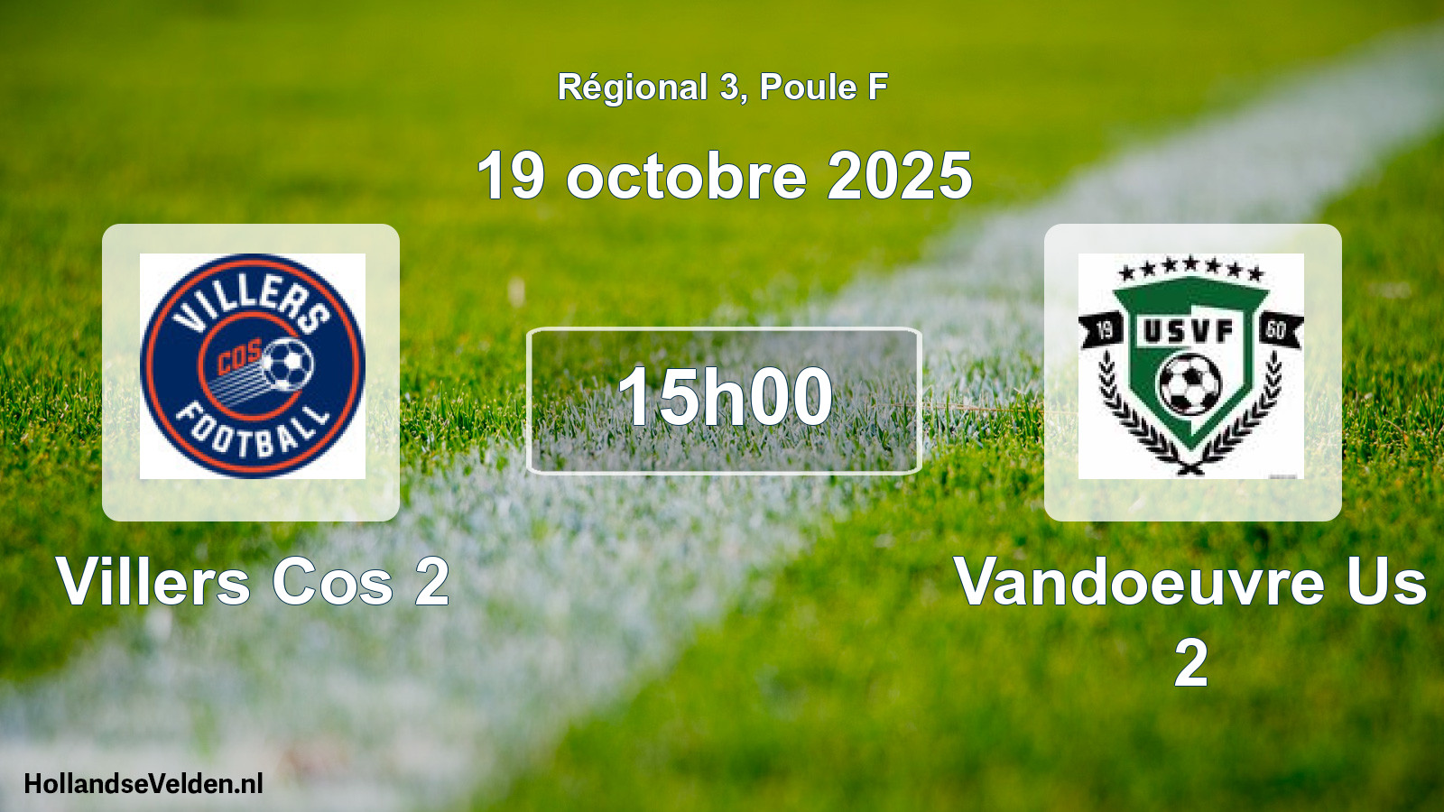 Scheduled Match: Villers Cos 2 - Vandoeuvre Us 2 (19 October 2025)