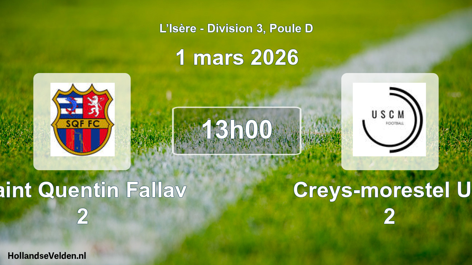 Geplande wedstrijd: Saint Quentin Fallav 2 - Creys-morestel US 2 (1 maart 2026)