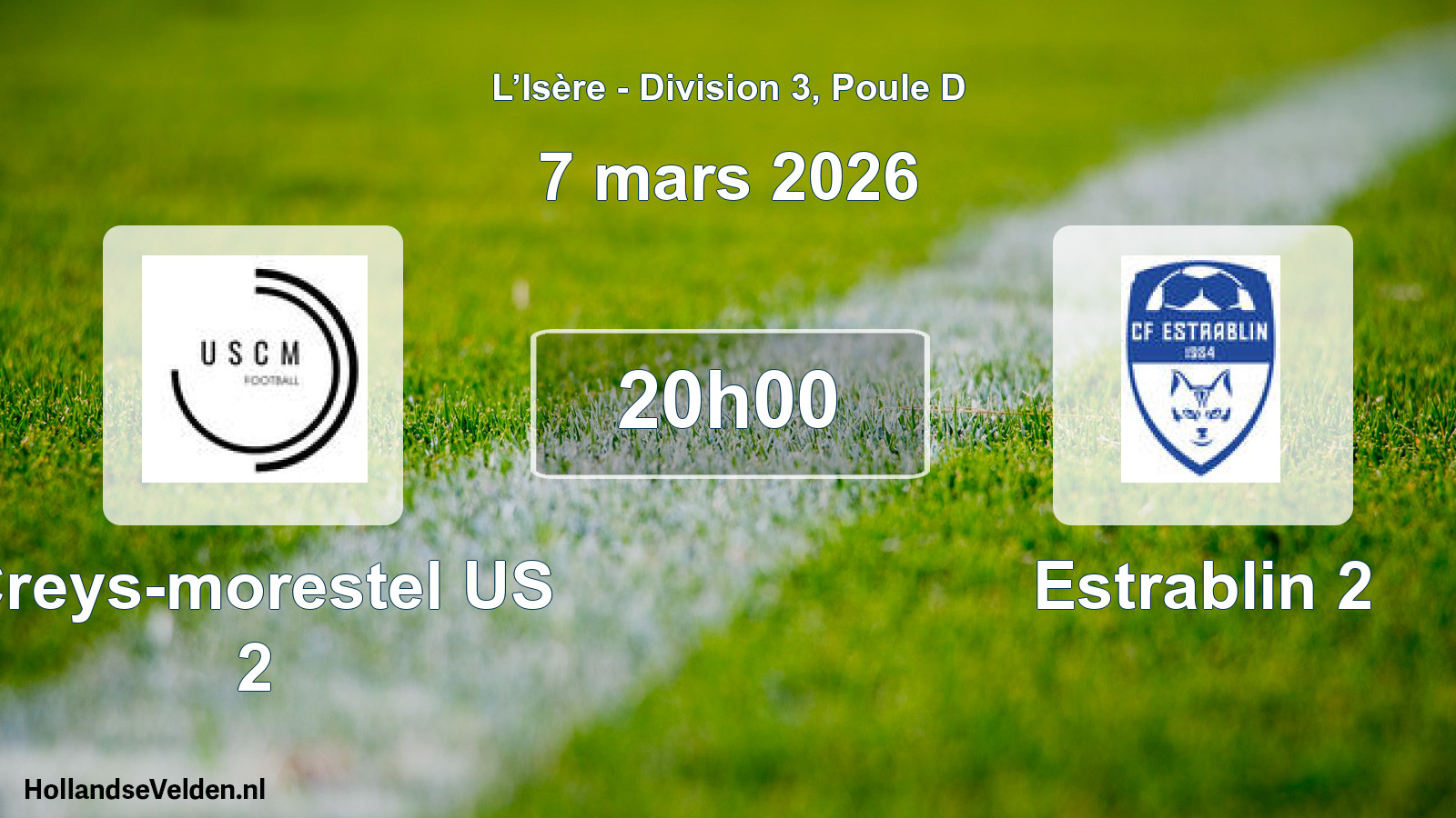 Scheduled Match: Creys-morestel US 2 - Estrablin 2 (7 March 2026)