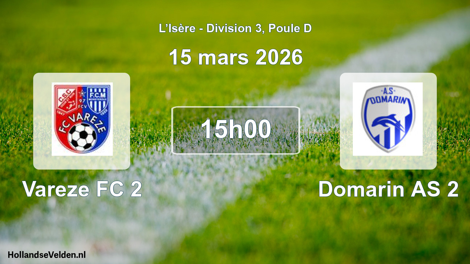 Geplande wedstrijd: Vareze FC 2 - Domarin AS 2 (15 maart 2026)