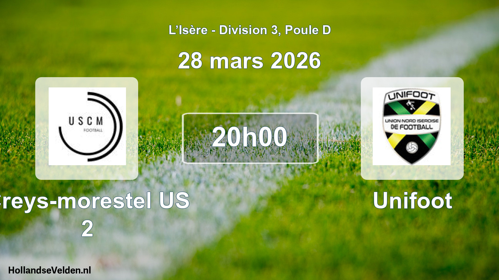 Geplande wedstrijd: Creys-morestel US 2 - Unifoot (28 maart 2026)