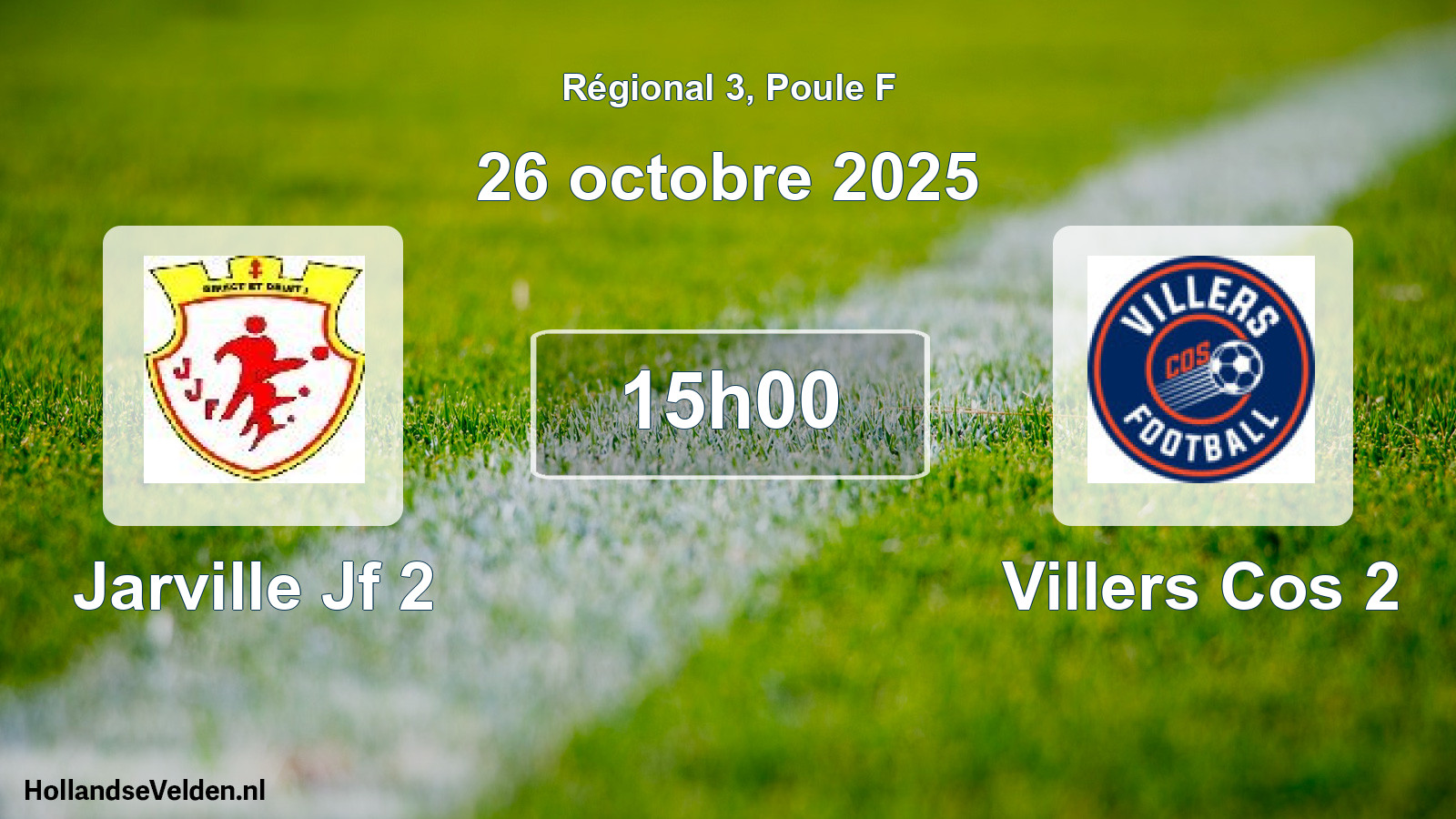 Geplande wedstrijd: Jarville Jf 2 - Villers Cos 2 (26 octobre 2025)