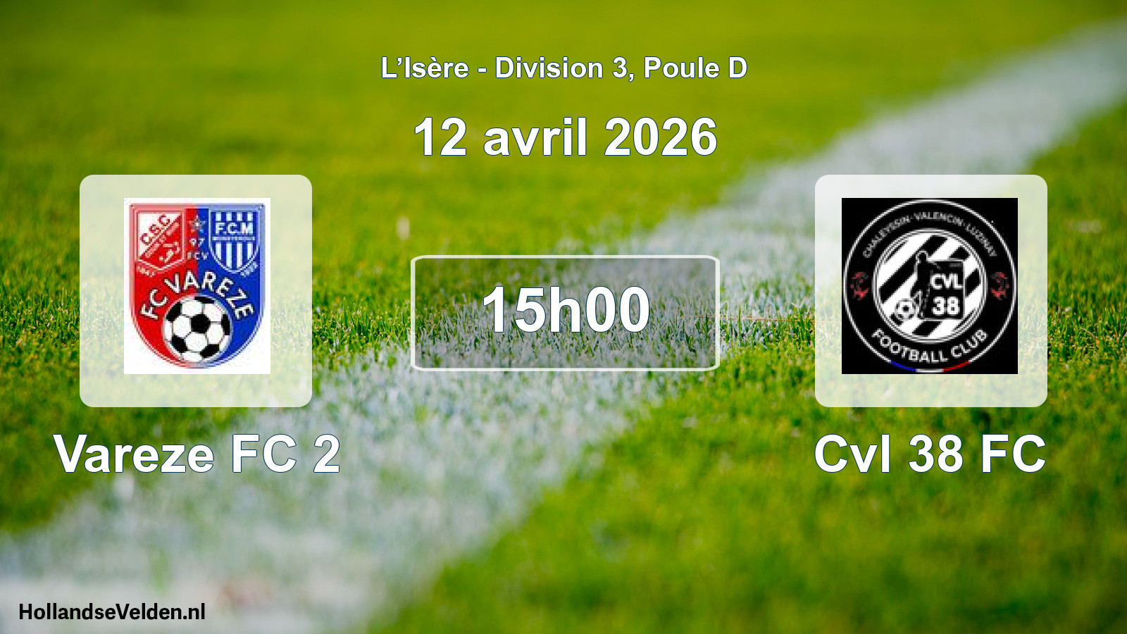 Geplande wedstrijd: Vareze FC 2 - Cvl 38 FC (12 april 2026)
