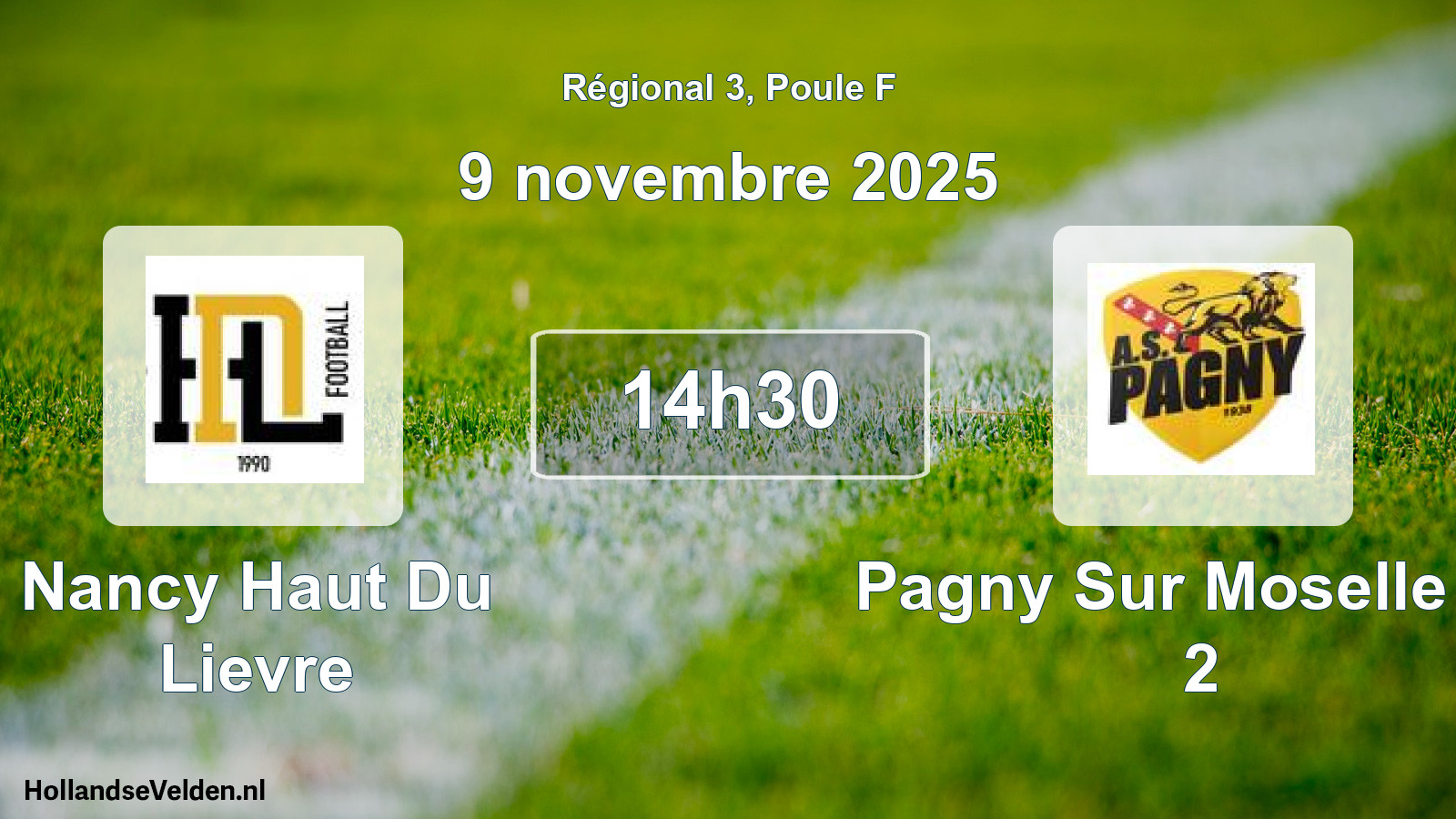 Geplande wedstrijd: Nancy Haut Du Lievre - Pagny Sur Moselle As 2 (9 novembre 2025)