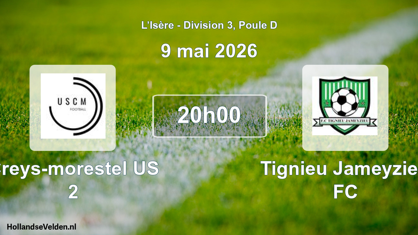 Geplande wedstrijd: Creys-morestel US 2 - Tignieu Jameyzieu FC (9 mei 2026)