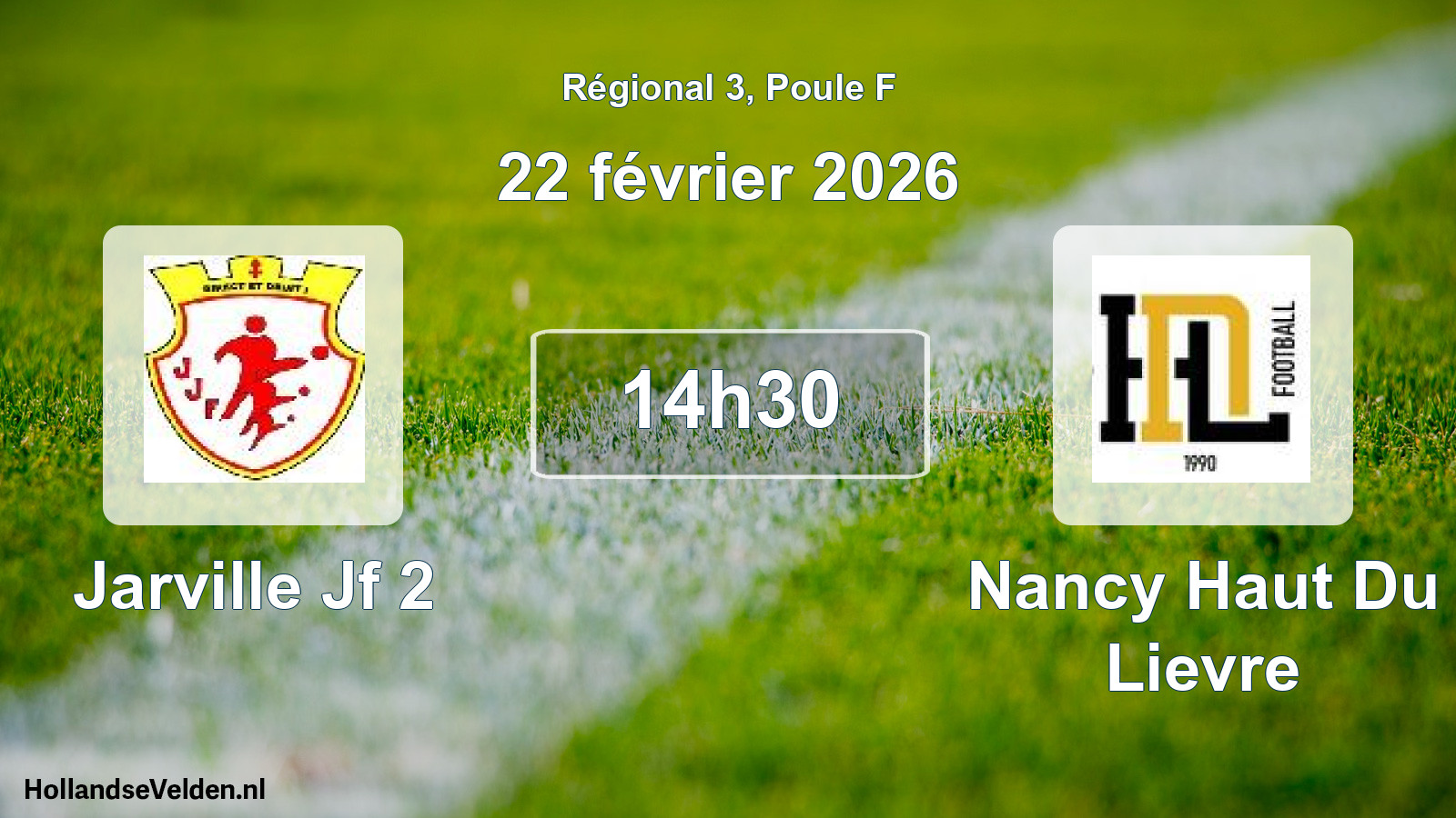 Geplande wedstrijd: Jarville Jf 2 - Nancy Haut Du Lievre (22 février 2026)