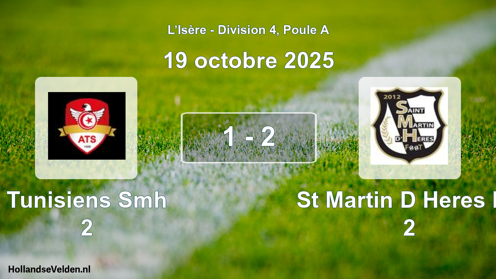 Gespeelde wedstrijd: Tunisiens Smh 2 - St Martin D Heres FC 2 1 - 2 (19 oktober 2025)