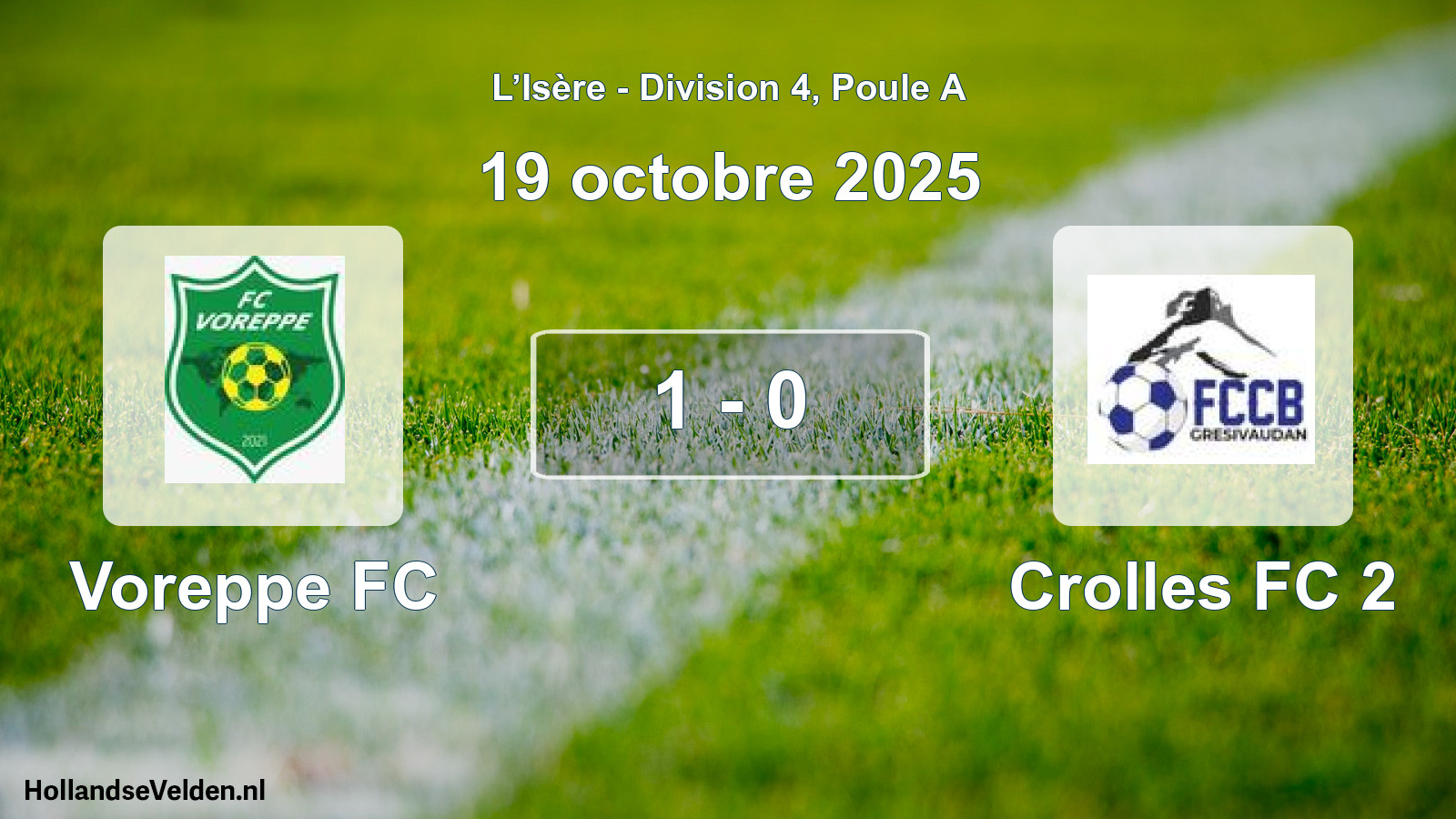Total number of matches played: Voreppe FC - Crolles FC 2 1 - 0 (19 October 2025)