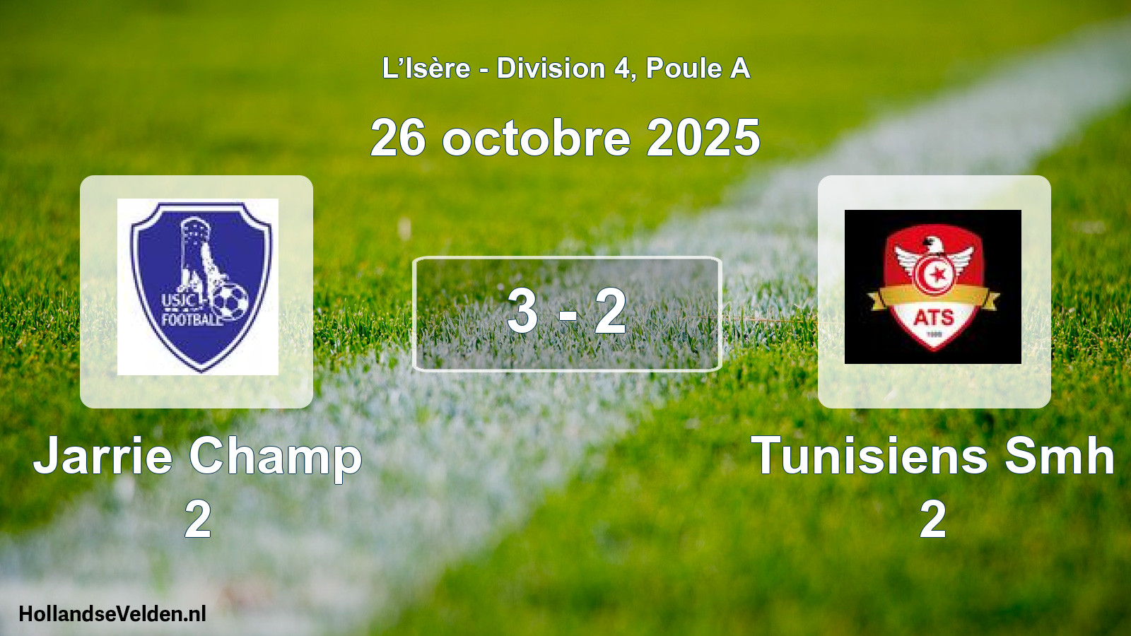 Gespeelde wedstrijd: Jarrie Champ 2 - Tunisiens Smh 2 3 - 2 (26 oktober 2025)