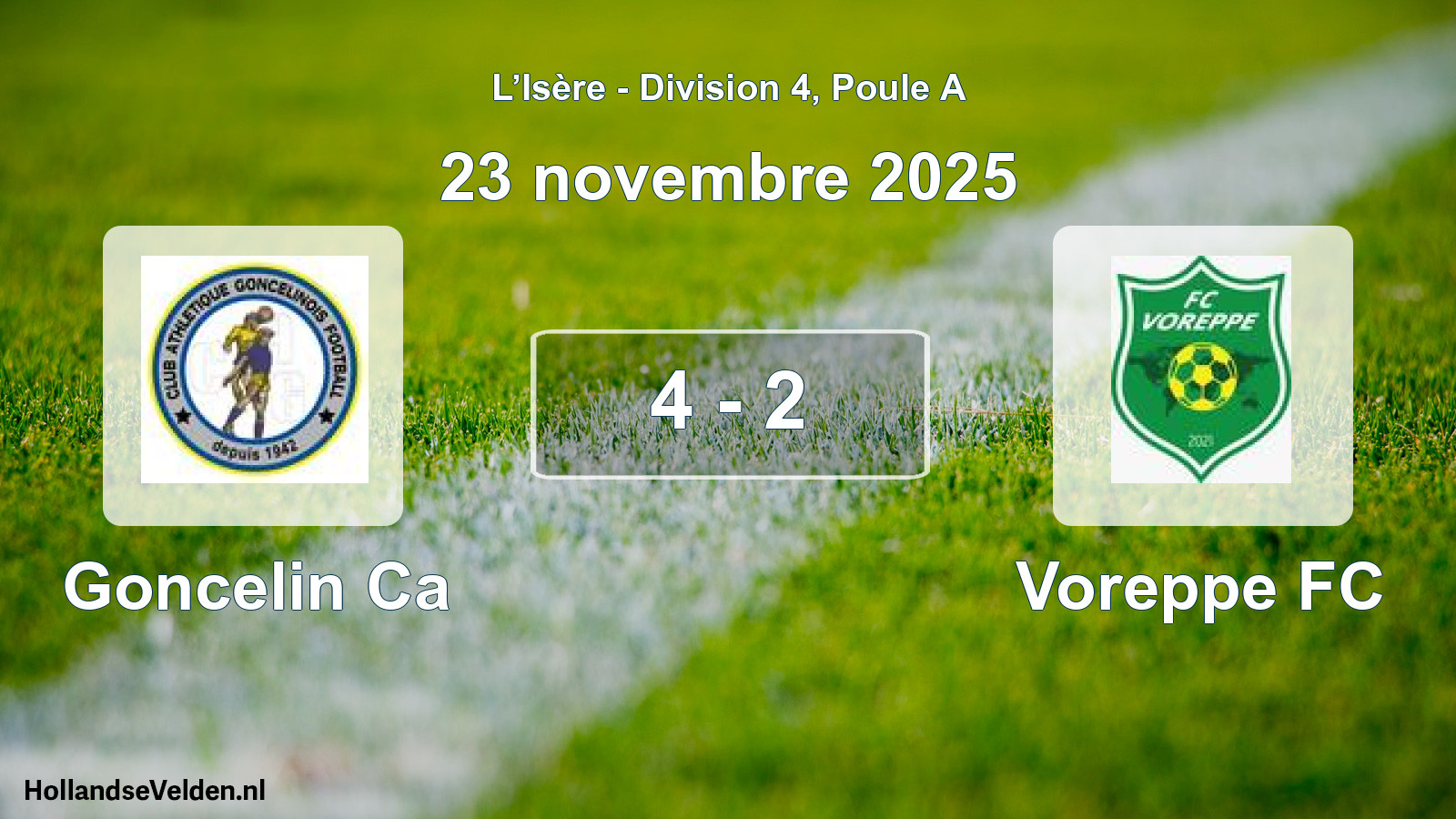 Gespeelde wedstrijd: Goncelin Ca - Voreppe FC 4 - 2 (23 november 2025)