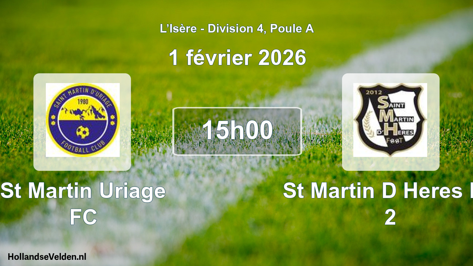 Geplande wedstrijd: St Martin Uriage FC - St Martin D Heres FC 2 (1 februari 2026)