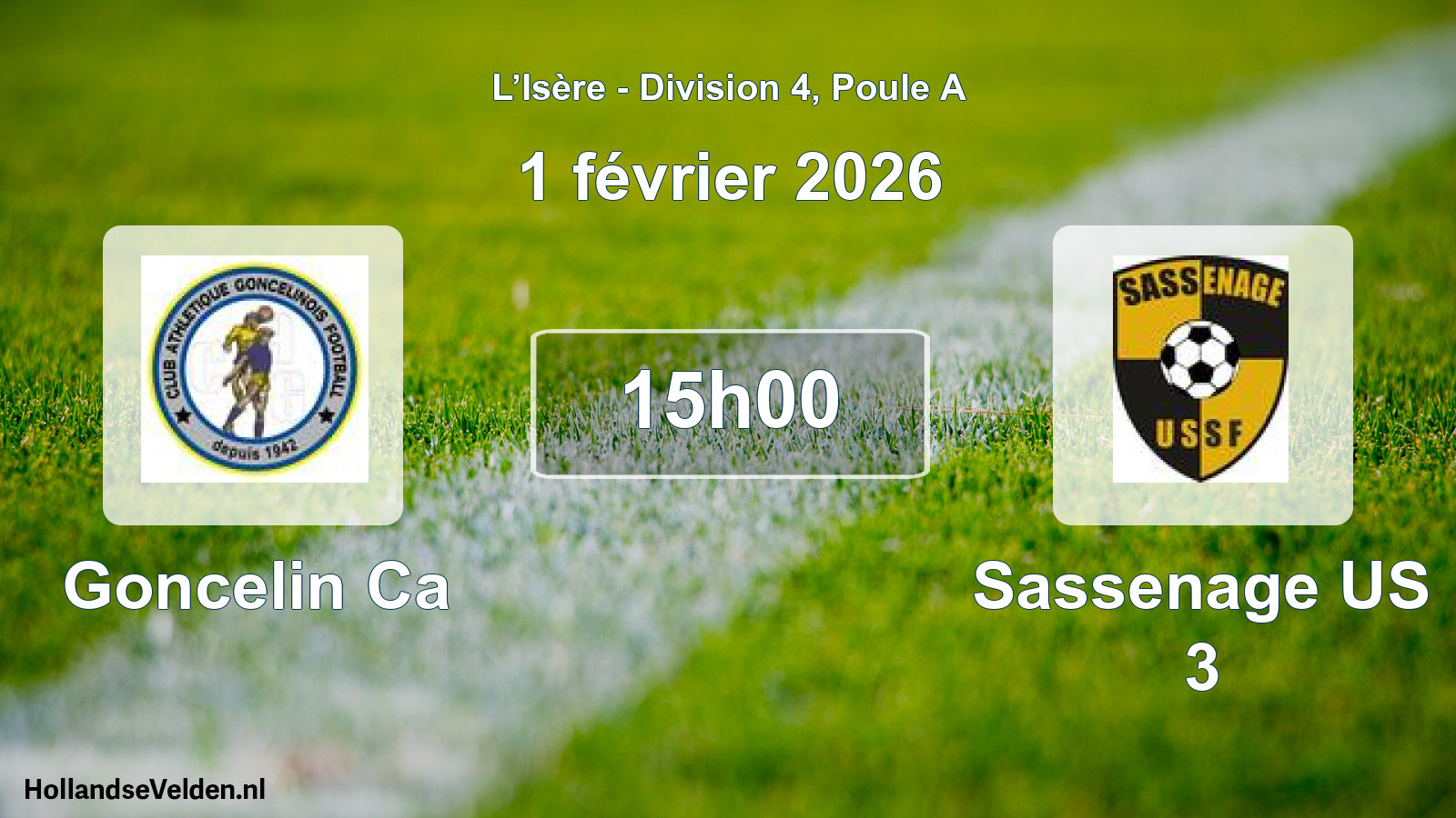 Geplande wedstrijd: Goncelin Ca - Sassenage US 3 (1 februari 2026)