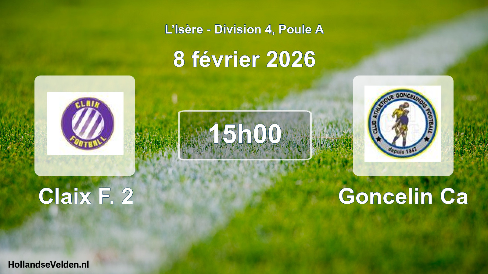 Geplande wedstrijd: Claix F. 2 - Goncelin Ca (8 februari 2026)
