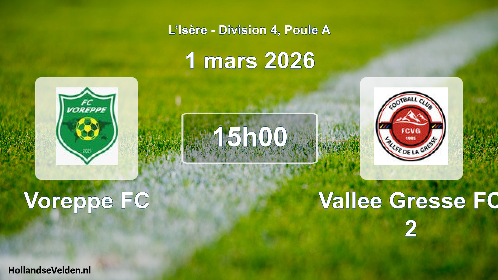 Scheduled Match: Voreppe FC - Vallee Gresse FC 2 (1 March 2026)