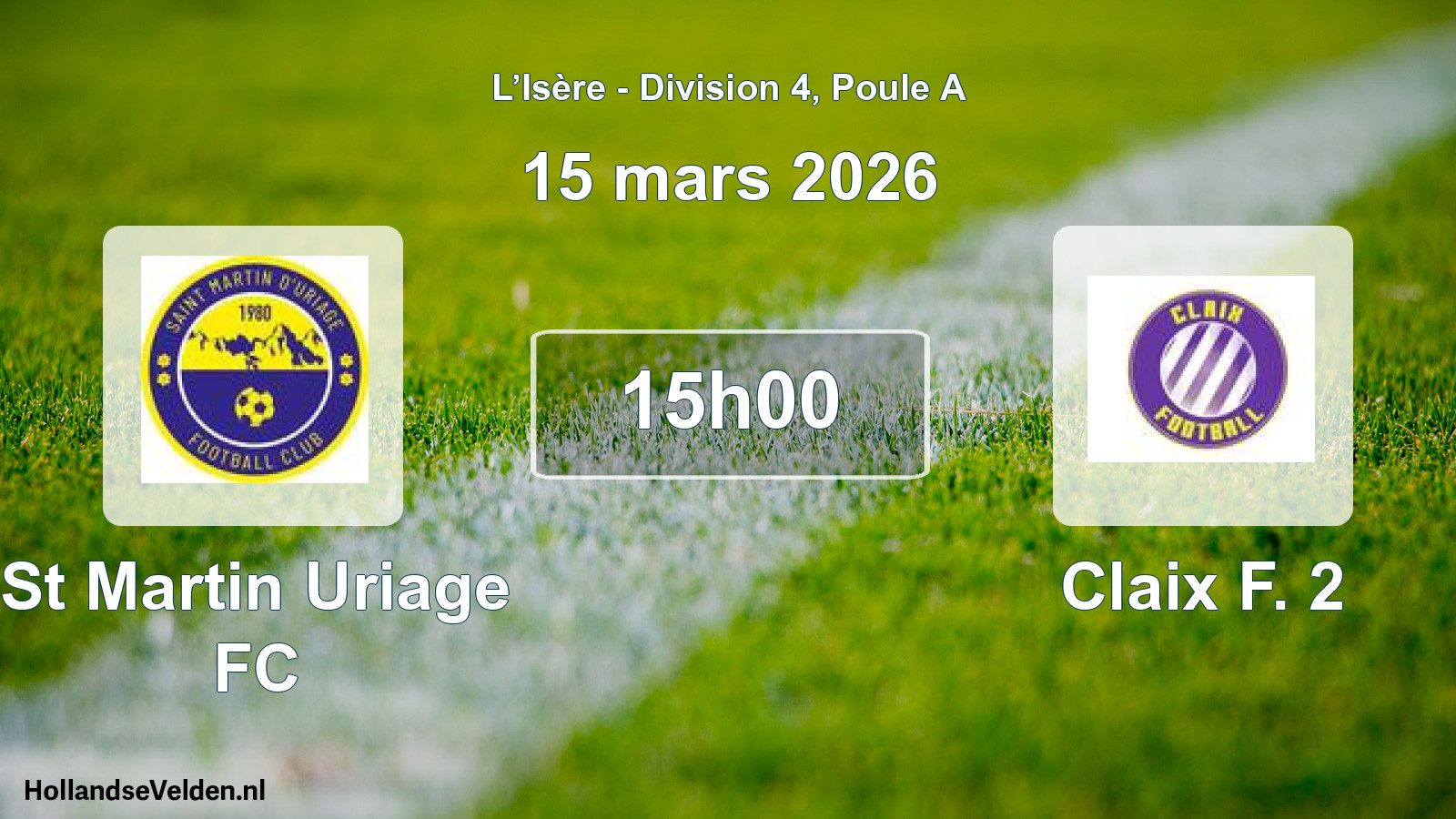 Scheduled Match: St Martin Uriage FC - Claix F. 2 (15 March 2026)
