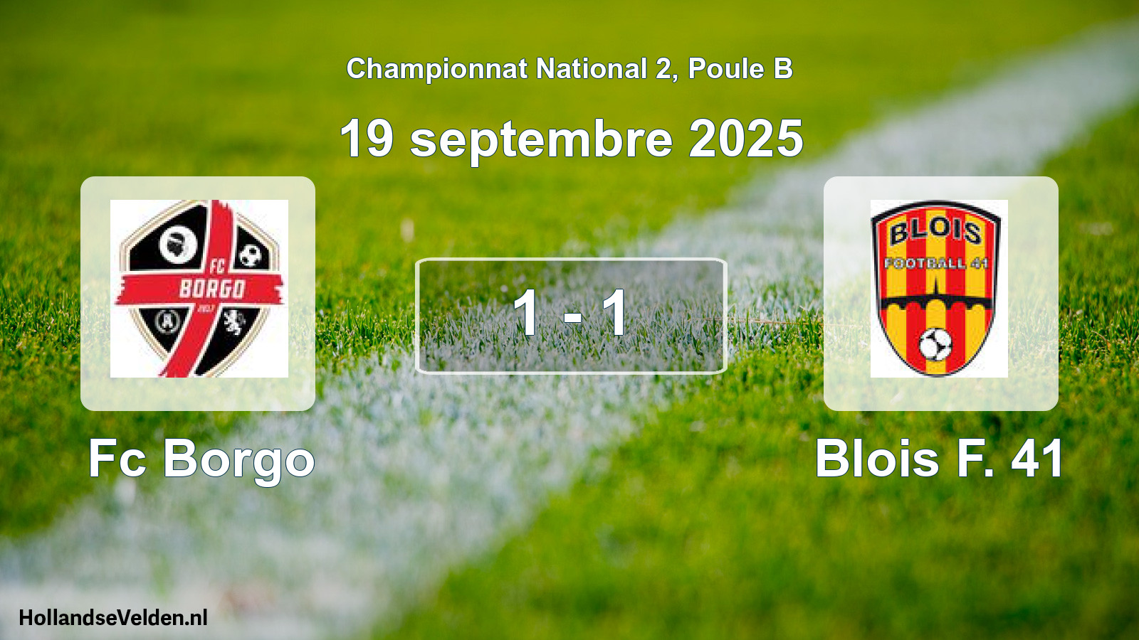 Gespeelde wedstrijd: Fc Borgo - Blois F. 41 1 - 1 (19 septembre 2025)