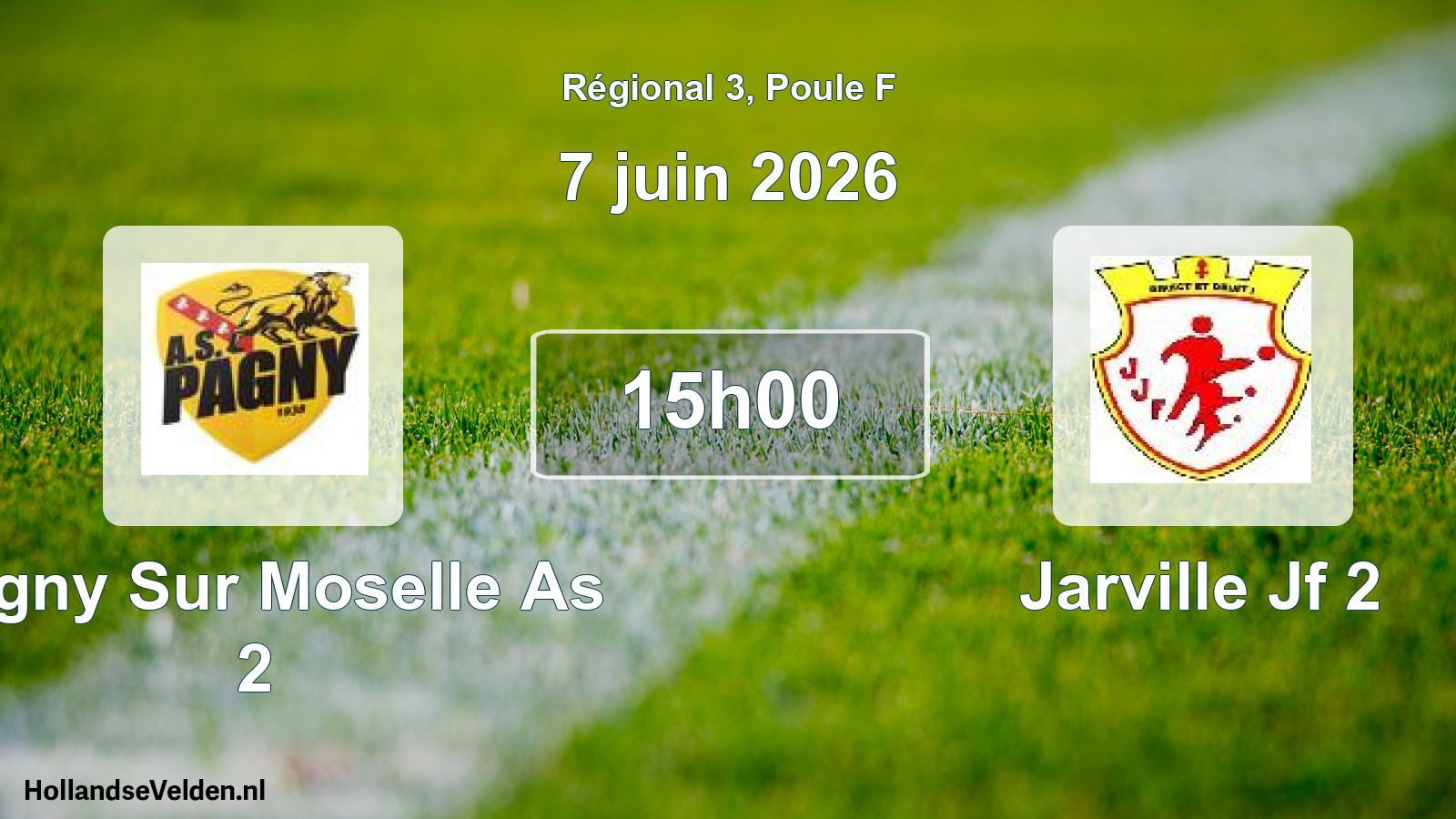 Geplande wedstrijd: Pagny Sur Moselle As 2 - Jarville Jf 2 (7 juni 2026)