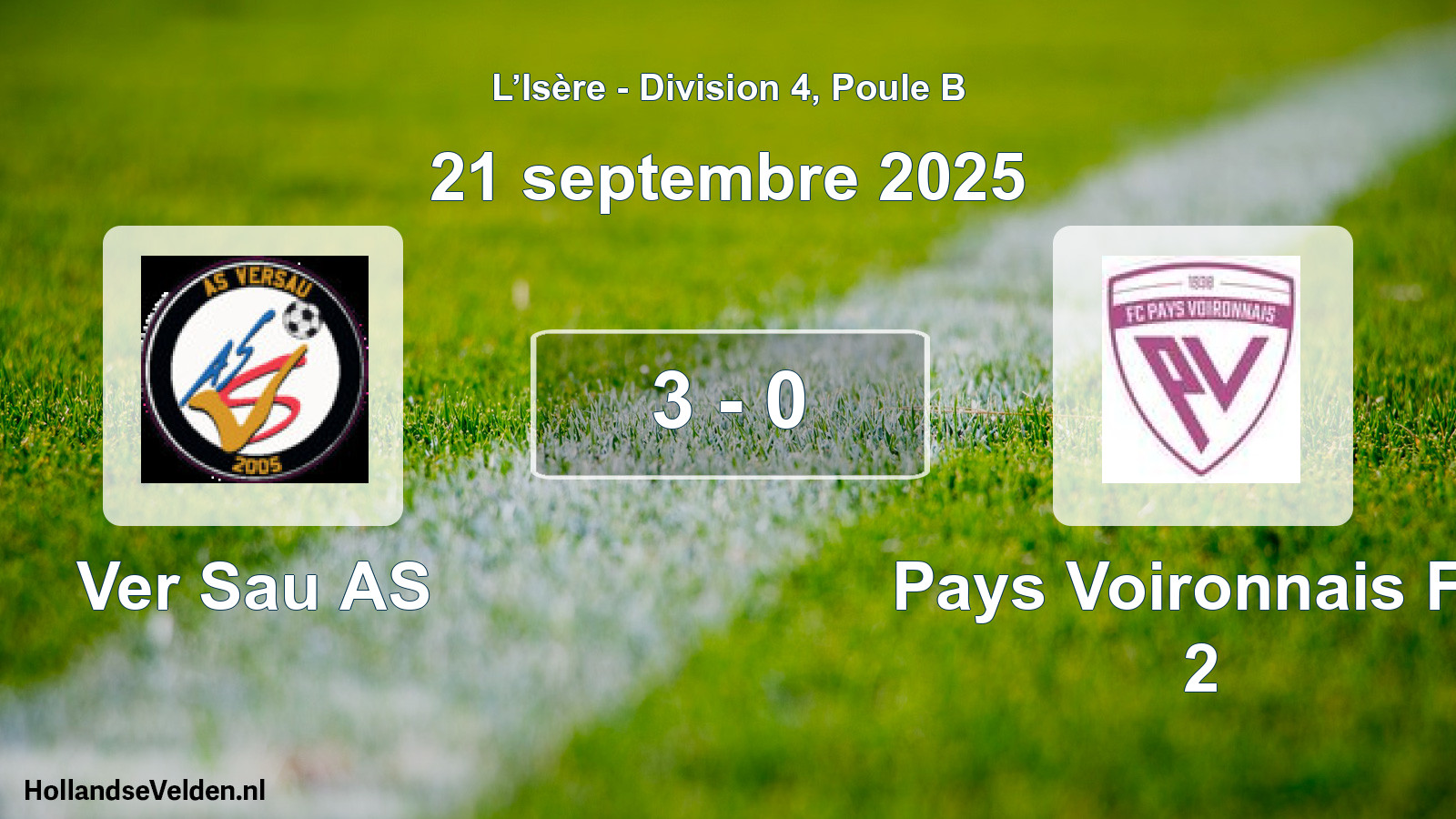 Gespeelde wedstrijd: Ver Sau AS - Pays Voironnais FC 2 3 - 0 (21 september 2025)