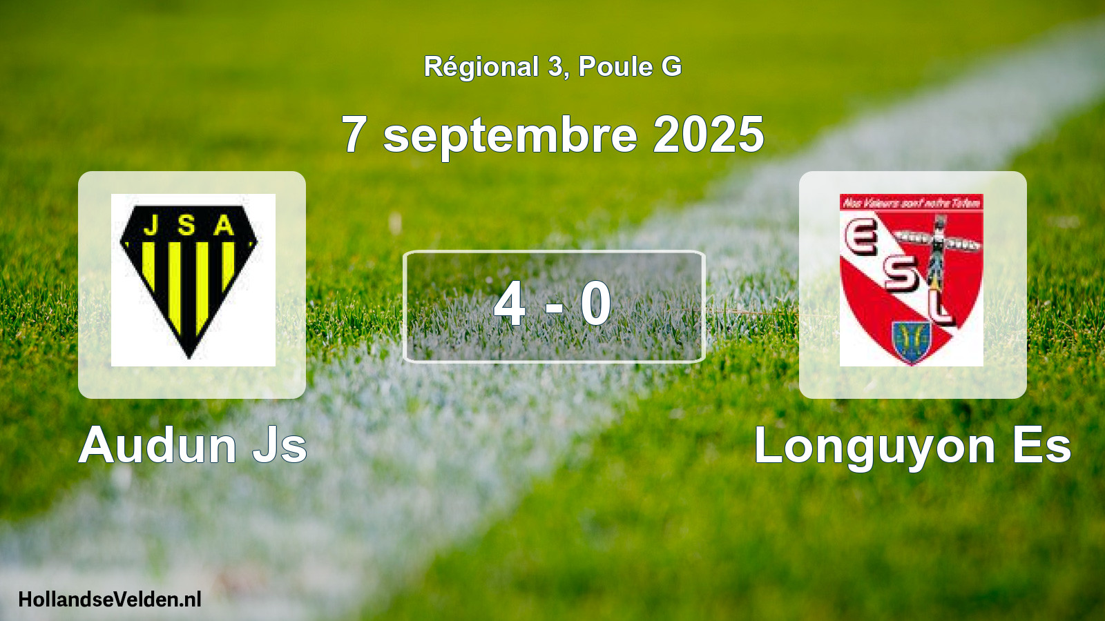 Gespeelde wedstrijd: Audun Js - Longuyon Es 4 - 0 (7 september 2025)