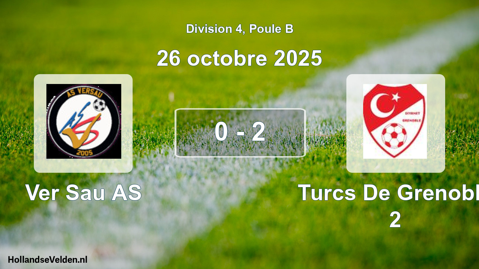 Total number of matches played: Ver Sau AS - Turcs De Grenoble 2 0 - 2 (26 October 2025)