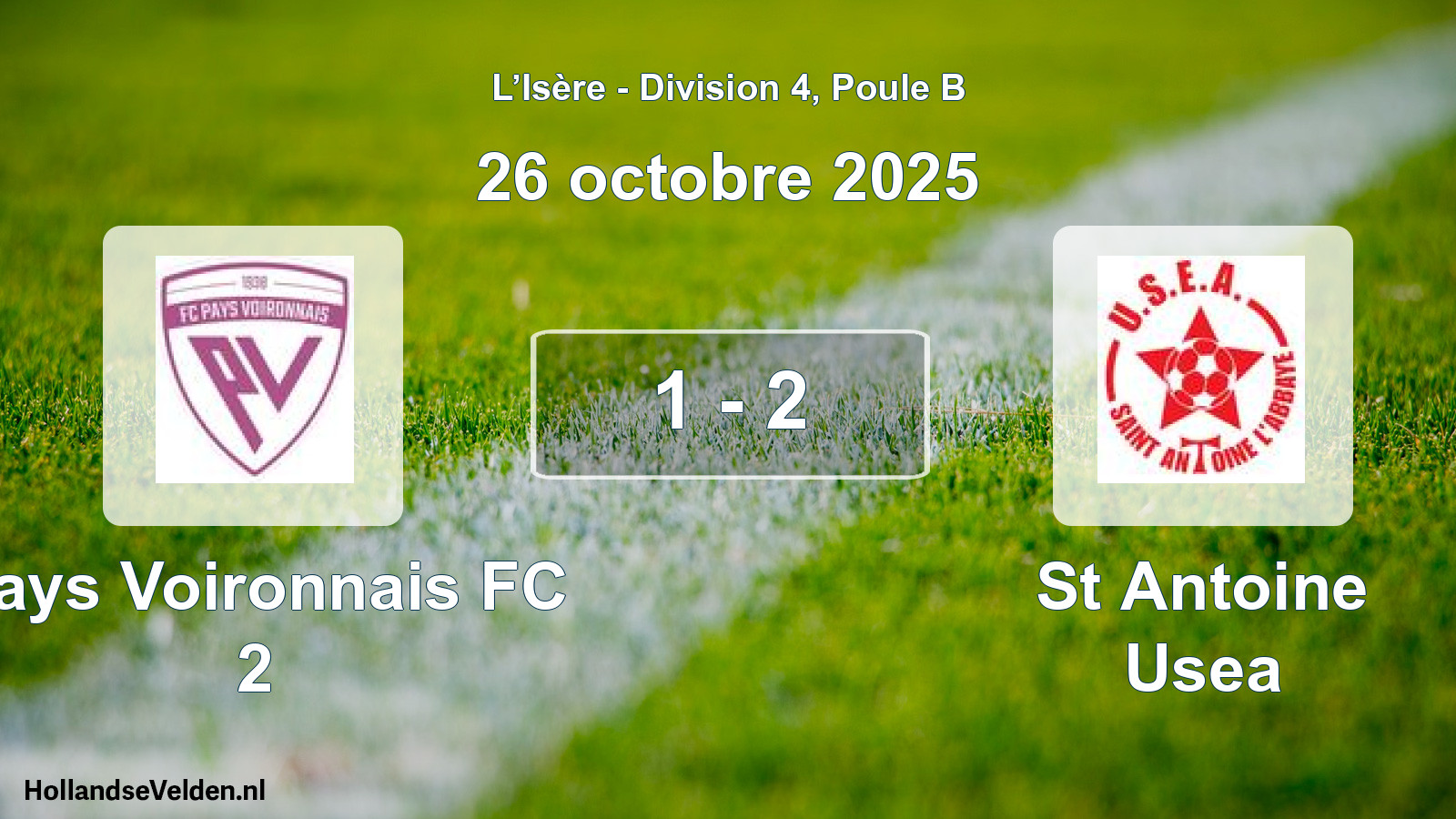 Gespeelde wedstrijd: Pays Voironnais FC 2 - St Antoine Usea 1 - 2 (26 oktober 2025)