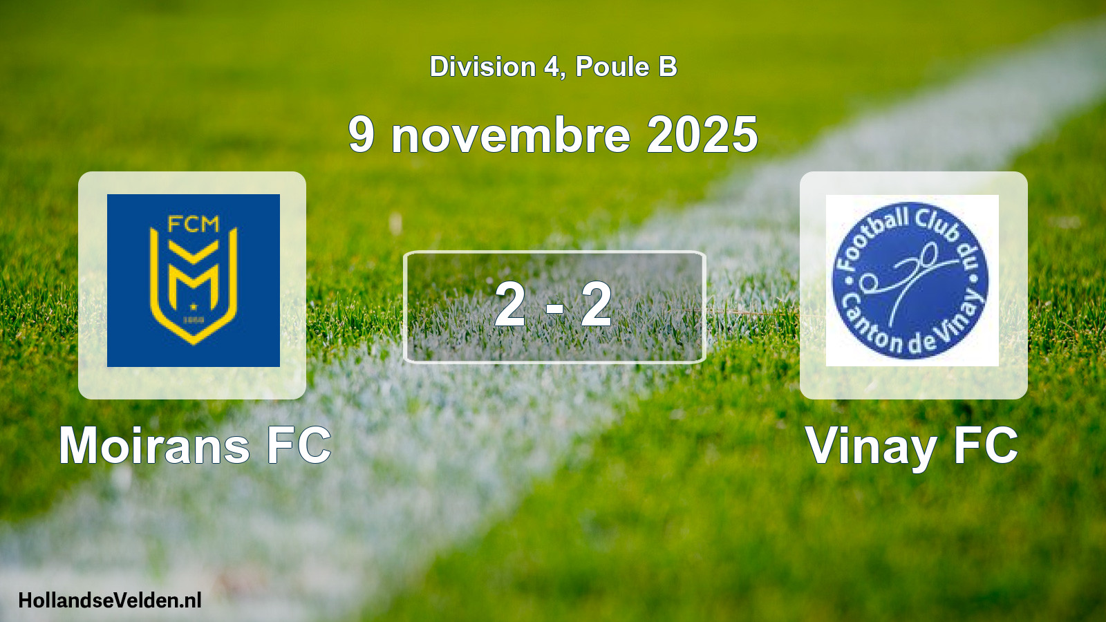 Total number of matches played: Moirans FC - Vinay FC 2 - 2 (9 November 2025)