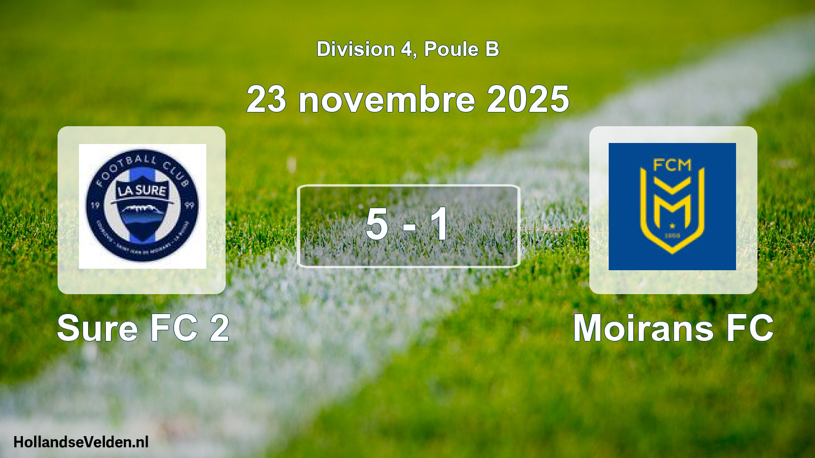 Gespeelde wedstrijd: Sure FC 2 - Moirans FC 5 - 1 (23 november 2025)